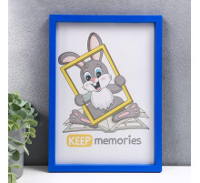 Фоторамка для фото 21×30 см Keep memories, Trinity, пластик, синий (пластиковый экран)