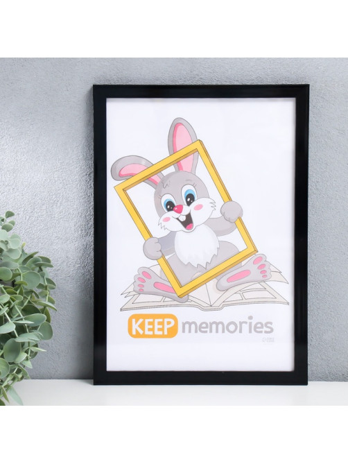 Фоторамка для фото 21×30 см Keep memories «Формат», чёрная, пластик, (пластиковый экран)