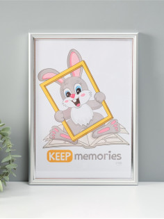 Фоторамка для фото 21×30 см Keep memories «Гамма», пластик, матовое серебро, (пластиковый экран))