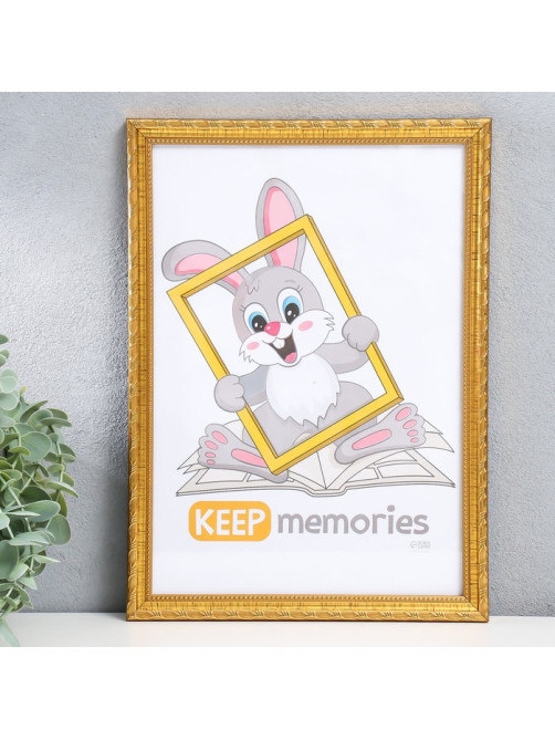 Фоторамка для фото 21×30 см Keep memories «Камышок», золото, (пластик)