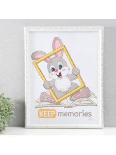 Фоторамка для фото 30×40 см Keep memories «Винтаж», пластик, белый, (пластиковый экран)