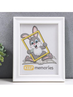 Фоторамка для фото 15×21 см Keep memories, Zoey, пластик, белый, (пластиковый экран)