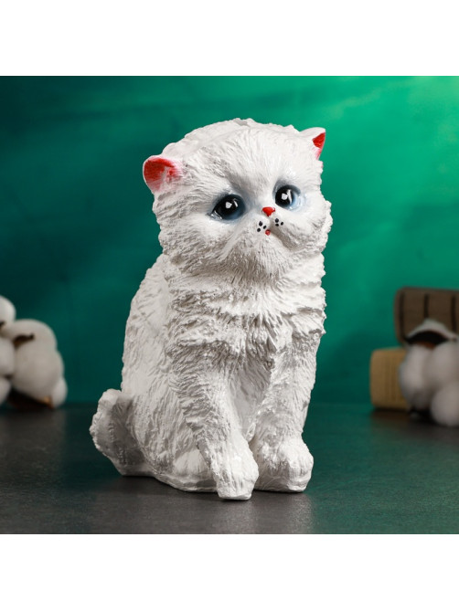 Копилка для денег «Котёнок», гипс, белый, 16×12 см