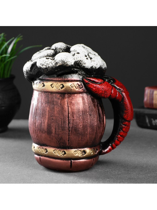 Копилка для денег «Рак на кружке», гипс, 15×11 см