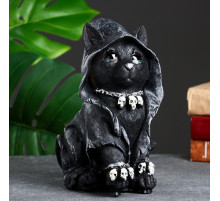 Копилка для денег «Кот-хиппи», полистоун, чёрный, 23×13×16 см