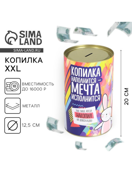 Копилка XXL «На исполнение мечты», 20×12.5 см
