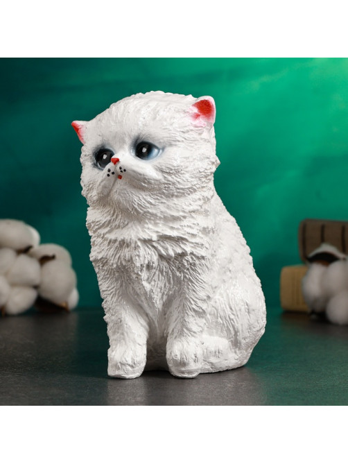 Копилка для денег «Котёнок», гипс, белый, 16×12 см