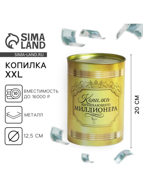 Копилка XXL «Начинающего миллионера», 20×12.5 см