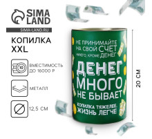 Копилка XXL «Денег много не бывает», 20×12.5 см