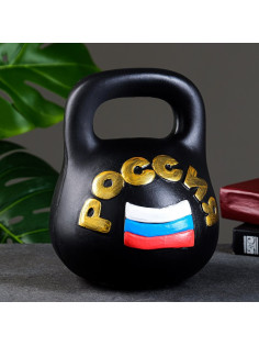 Копилка для денег «Гиря», гипс, черная с золотом, 17×20 см