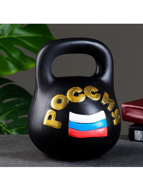 Копилка для денег «Гиря», гипс, черная с золотом, 17×20 см