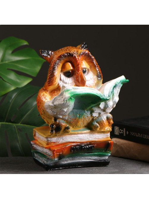 Копилка для денег «Сова с книгами», гипс, 17×18×27 см