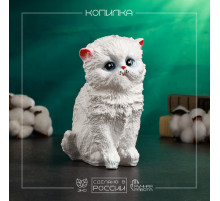 Копилка для денег «Котёнок», гипс, белый, 16×12 см