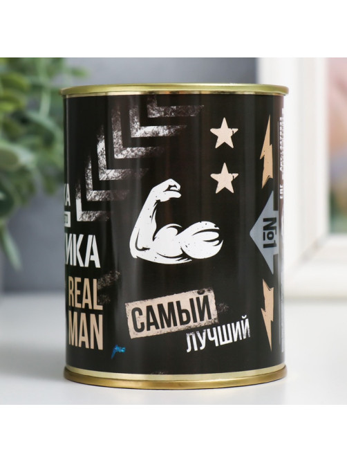 Копилка для денег «Банка. Для настоящего мужика», металл, 7.3×9.5 см