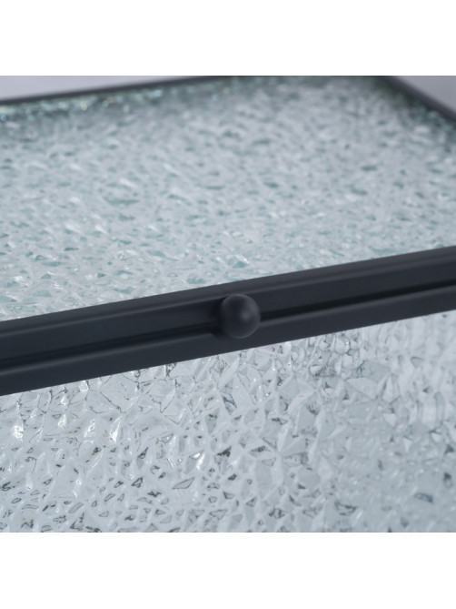 Шкатулка для украшений Wet Glass, органайзер с крышкой стеклянный, с зеркальным основанием, 14.5×8.5 см, прозрачная, чёрная