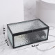 Шкатулка для украшений Wet Glass, органайзер с крышкой стеклянный, с зеркальным основанием, 14.5×8.5 см, прозрачная, чёрная