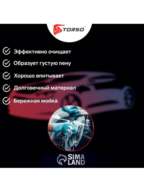 Губка автомобильная TORSO поролоновая, МИКС 190×110×60 мм
