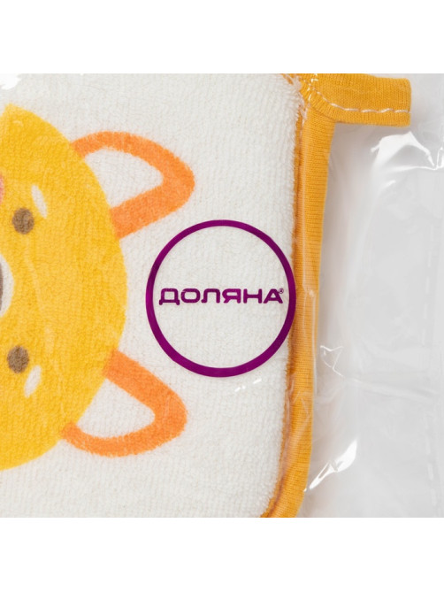 Мочалка детская для купания Доляна «Лиса», 12×8 см, МИКС