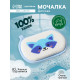 Мочалка детская для купания Доляна «Енот», детская, 12×8 см, голубая