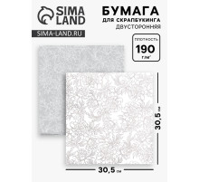 Бумага для скрапбукинга «Цветочные кружева», 30.5×30.5 см, 190 г/м²