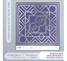 Бумага для скрапбукинга серебро «Эклектика», плотность 180 г, 15.5×17 см