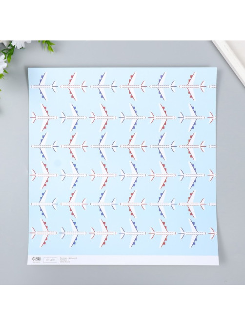 Бумага для скрапбукинга «Арт Узор. Самолёты», 180 г/м², 30.5×32 см