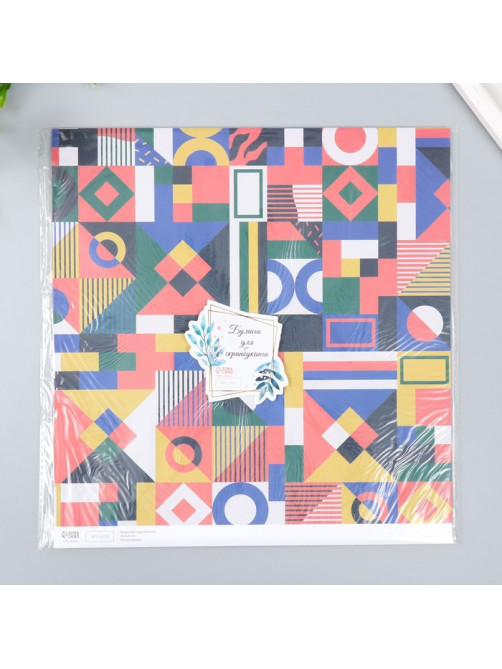 Бумага для скрапбукинга Color geometry, плотность 180 г, 30.5×32 см
