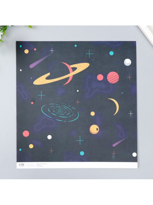 Бумага для скрапбукинга «Вселенная», плотность 180 г, 30.5×32 см