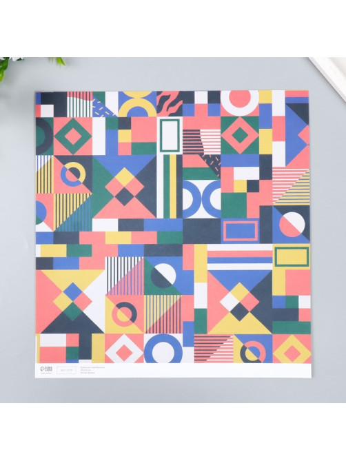 Бумага для скрапбукинга Color geometry, плотность 180 г, 30.5×32 см