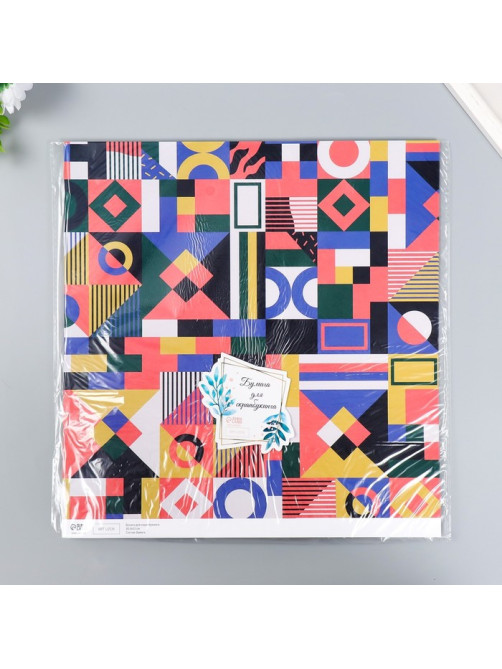 Бумага для скрапбукинга двусторонняя Color geometry, плотность 180 г, 30.5×32 см
