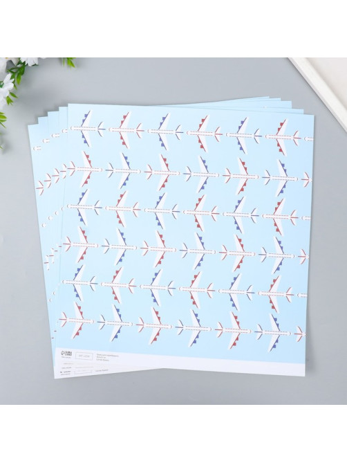 Бумага для скрапбукинга «Арт Узор. Самолёты», 180 г/м², 30.5×32 см