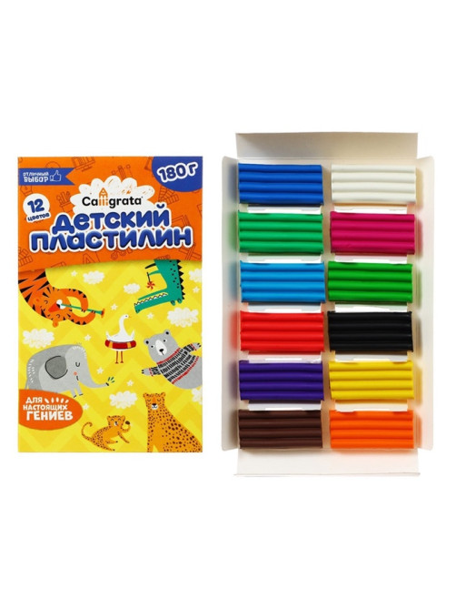 Пластилин Calligrata «Классический», 12 цветов, 180 г