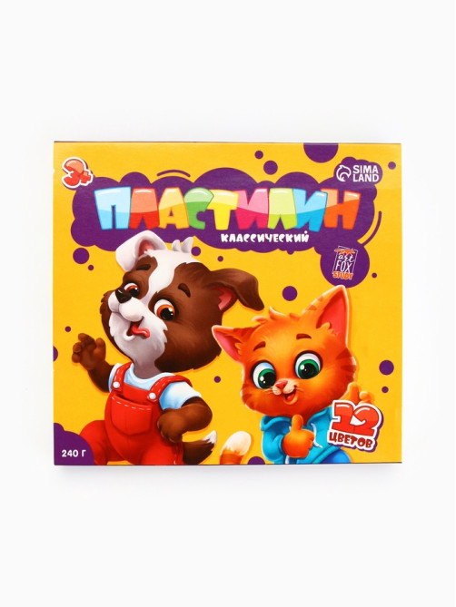 Пластилин 12 цветов, 240 г