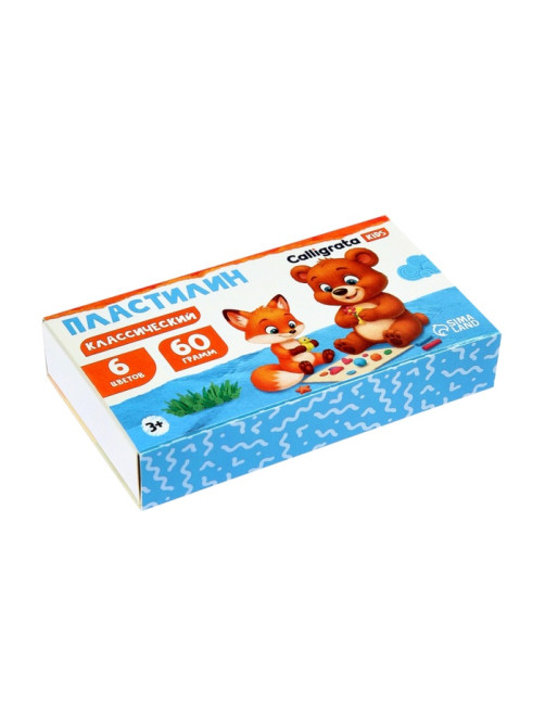 Пластилин Calligrata «Классический», 6 цветов, 60 г