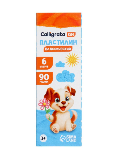 Пластилин Calligrata, 6 цветов, 90 г