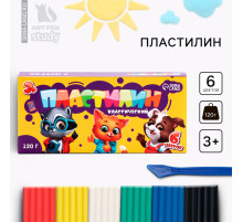 Пластилин 6 цветов, 120 г