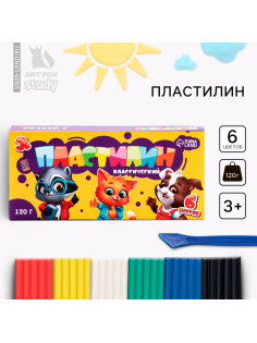 Пластилин 6 цветов, 120 г