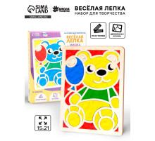 Картина пластилином «Мишка», 21×15 см, набор для творчества