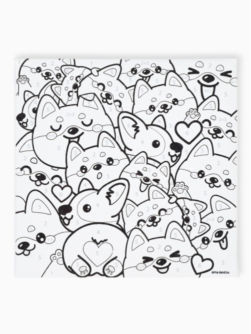 Картина по номерам для детей «Корги», 15×15 см