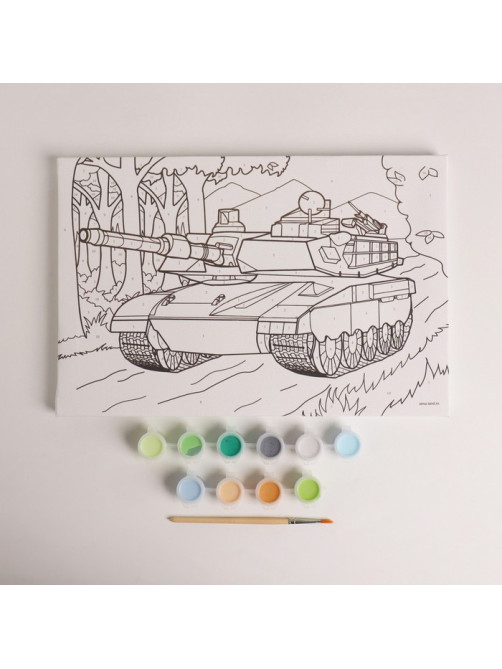 Картина по номерам для детей «Танк», 20×30 см