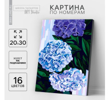 Картина по номерам на холсте с подрамником «Гортензии», 20×30 см