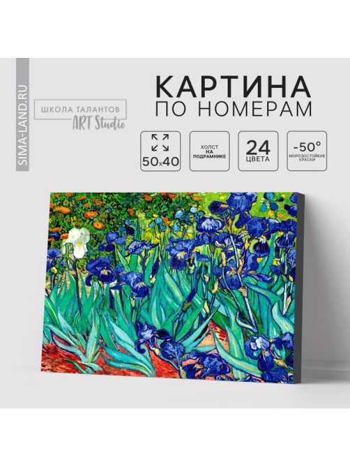 Картина по номерам на холсте с подрамником «Ирисы» Винсент ван Гог, 40×50 см