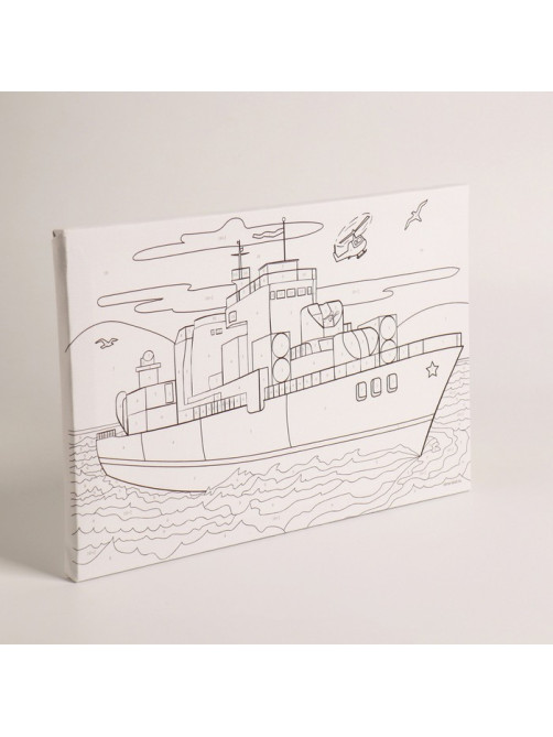 Картина по номерам для детей «Военный корабль», 20×30 см