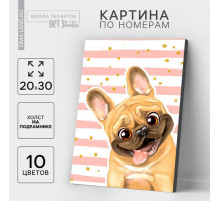 Картина по номерам на холсте с подрамником «Мопс», 20×30 см