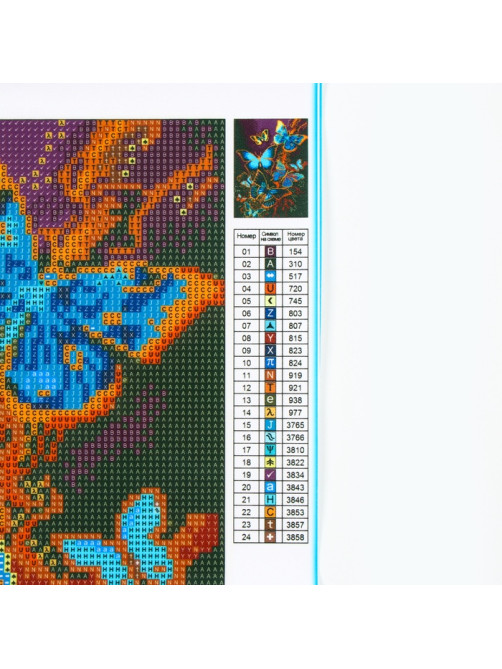 Алмазная мозаика с полным заполнением на холсте «Бабочки», 30×40 см