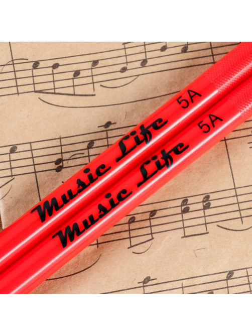 Барабанные палочки Music Life, 5A, нейлон, красные