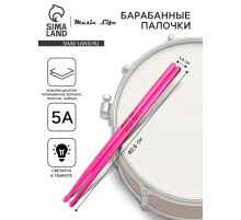 Барабанные палочки Music Life 5 А розовые, светящиеся