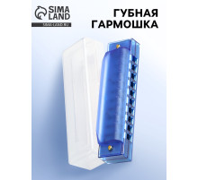 Губная гармошка Music Life, диатоническая, 10 отверстий, c-major, с футляром, синяя