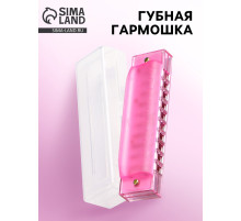 Губная гармошка Music Life, диатоническая, 10 отверстий, c-major, с футляром, розовая