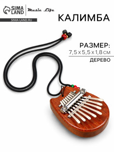 Калимба «Кошечка», 8 язычков, 5.5×7.5×1.8 см, дерево, Music Life